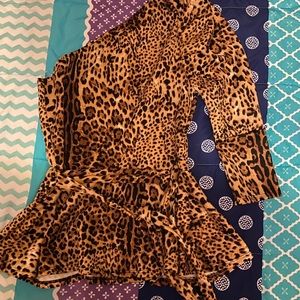 Off-shoulder Animal Print Blouse